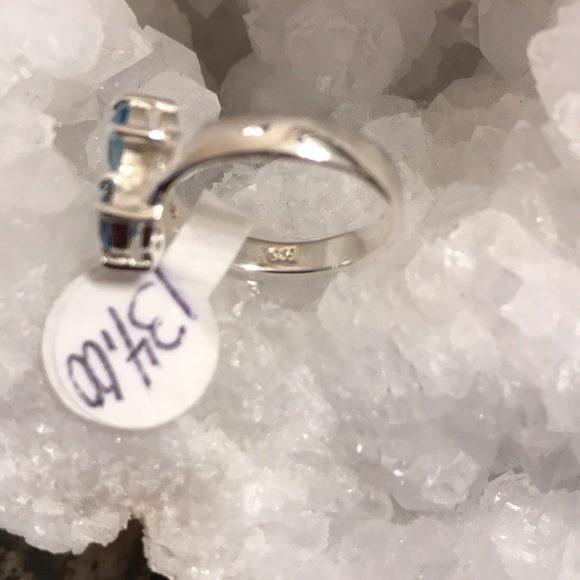 STERLING SILVER GENUINE BLUE TOPAZ SIZE 6 3/4 NWT - Picture 2 of 7